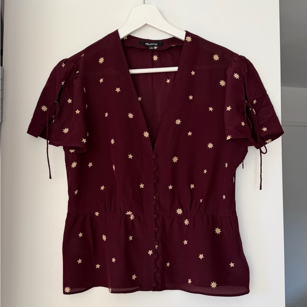 Women's Burgundy Silk Top